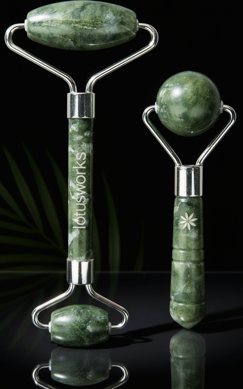 Brushworks Jade Roller & Globe Set, Pink, One Size