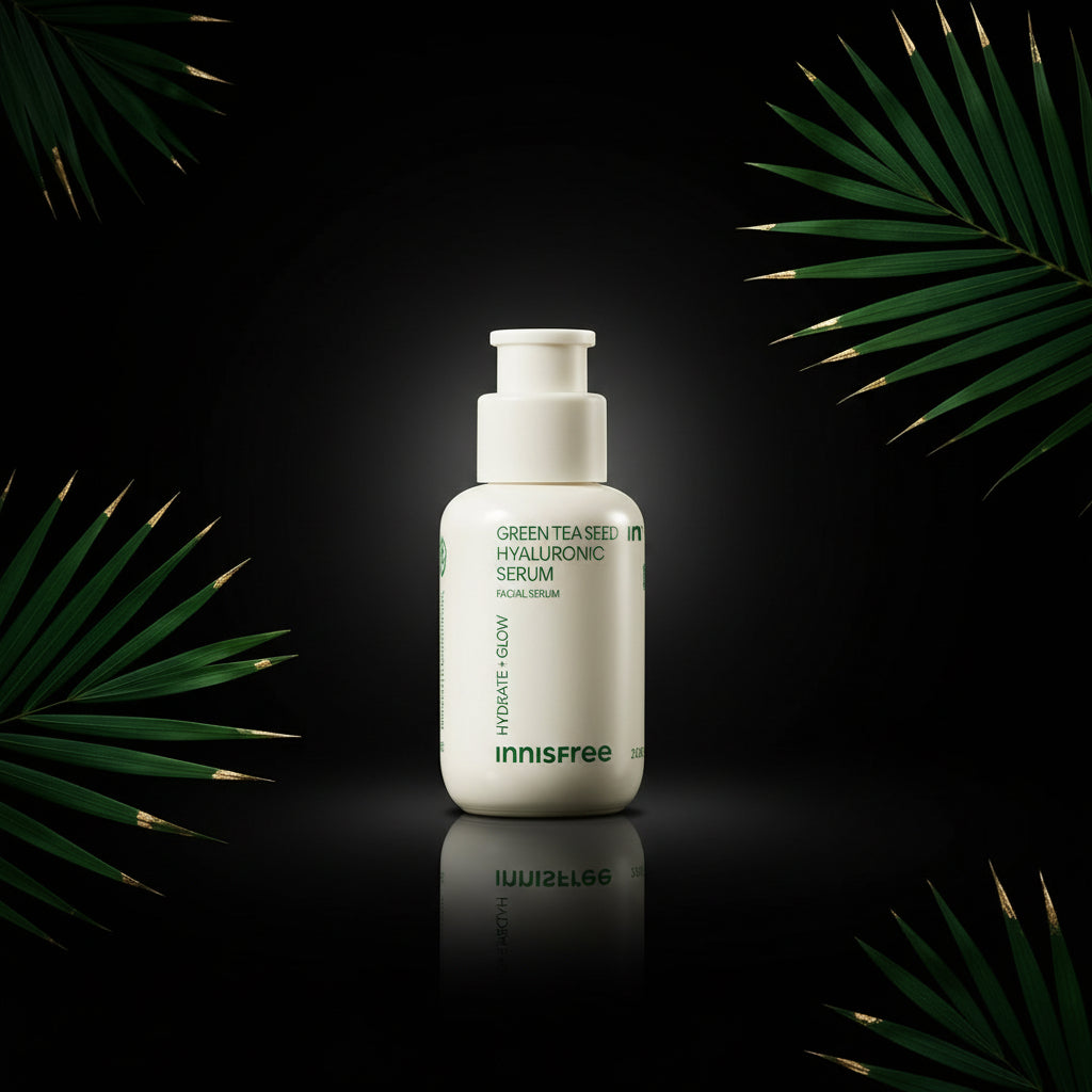innisfree Green Tea Seed Hyaluronic Serum with Panthenol and Niacinamide, Korean Face Serum for Hydration and Glow