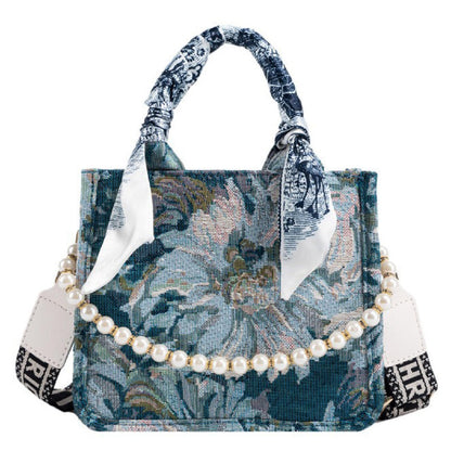 APLUSH Women Handbags Fashion Canvas Tote Bag Large Capacity Jacquard Retro Exquisite Shoulder Bag,Black,38 * 28 * 13cm