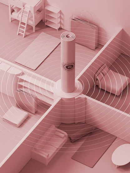 1Pc Pink Foldable Yoga Mat, Tpe Material, 183*61*0.6Cm, Easy to Carry, Suitable for Home Use