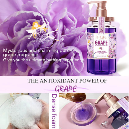 AILKE Peach Shower Gel Women Body Wash Care Best Moisturizing Exfoliating Brightening Scrub Fragrant Shampoo Bath Foam Female
