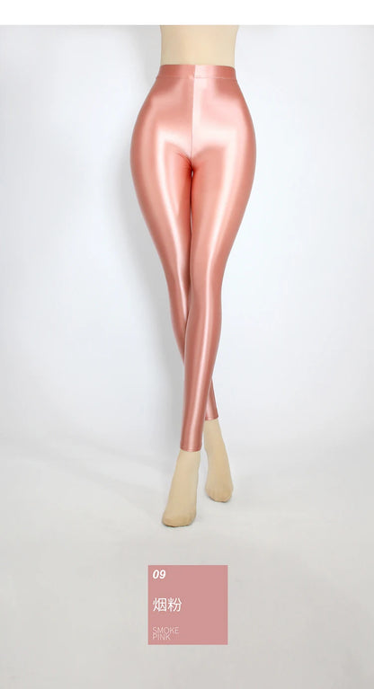 Glossiness Series Leggings Silk High Waist elastic Pants