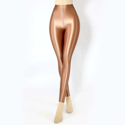 Glossiness Series Leggings Silk High Waist elastic Pants
