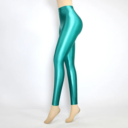 Glossiness Series Leggings Silk High Waist elastic Pants