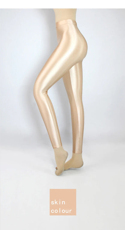 Glossiness Series Leggings Silk High Waist elastic Pants