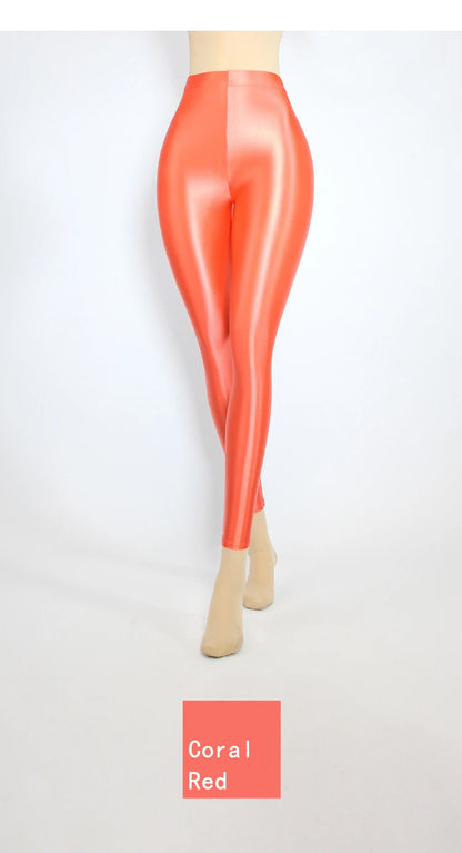 Glossiness Series Leggings Silk High Waist elastic Pants