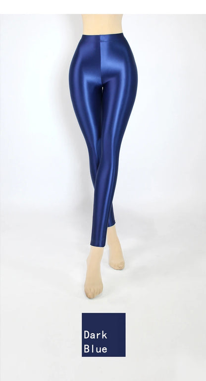 Glossiness Series Leggings Silk High Waist elastic Pants