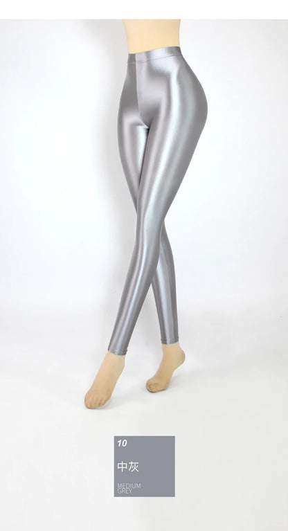 Glossiness Series Leggings Silk High Waist elastic Pants