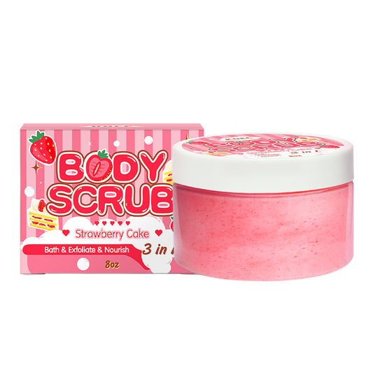 Strawberry Cake Body Scrub Cream Deep Cleansing Exfoliating