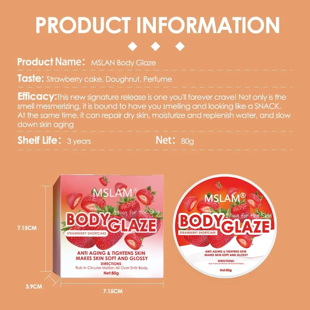 Luxurious Body Glaze Whipped Body Butter - Anti-Aging Moisturizer for Silky Soft Skin