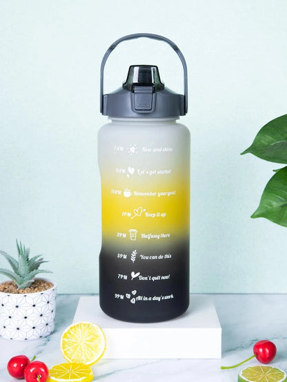 2 Liters Gradient Color Plastic Kettle Large Portable Travel Water Bottle with Straw Sports Cup High Value Big Fat Cup Adult