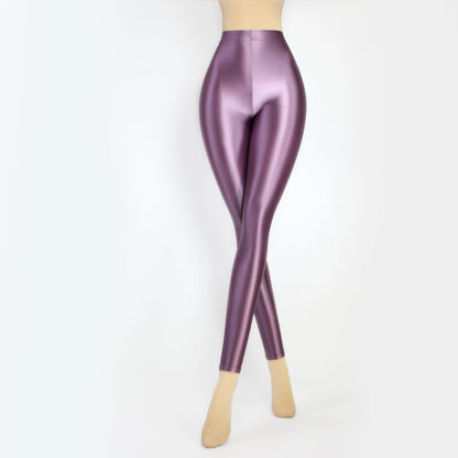 Glossiness Series Leggings Silk High Waist elastic Pants