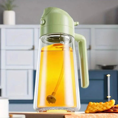 2in1 500ml Plastic Spray Oil Sprayer Bottle Spray Oil Dispenser Oil Jar Cruet BBQ Kitchen Baking Roasting Picnic Kitchen Tool