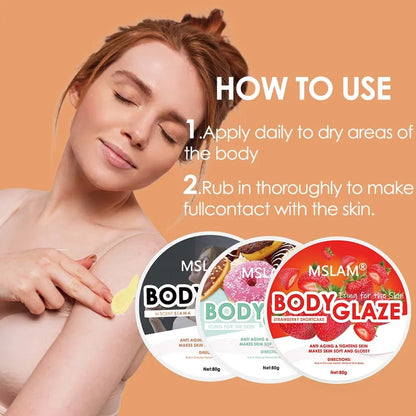 Luxurious Body Glaze Whipped Body Butter - Anti-Aging Moisturizer for Silky Soft Skin