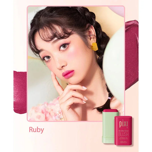 Cheek 3-in-1 Lip Tinted Moistured Blush Stick Silky Brighten Blush Cream