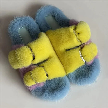 Fashion Mink Fur Slippers