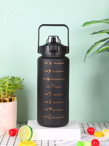 2 Liters Gradient Color Plastic Kettle Large Portable Travel Water Bottle with Straw Sports Cup High Value Big Fat Cup Adult