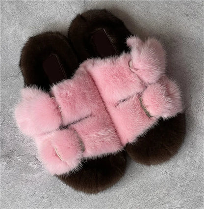 Fashion Mink Fur Slippers