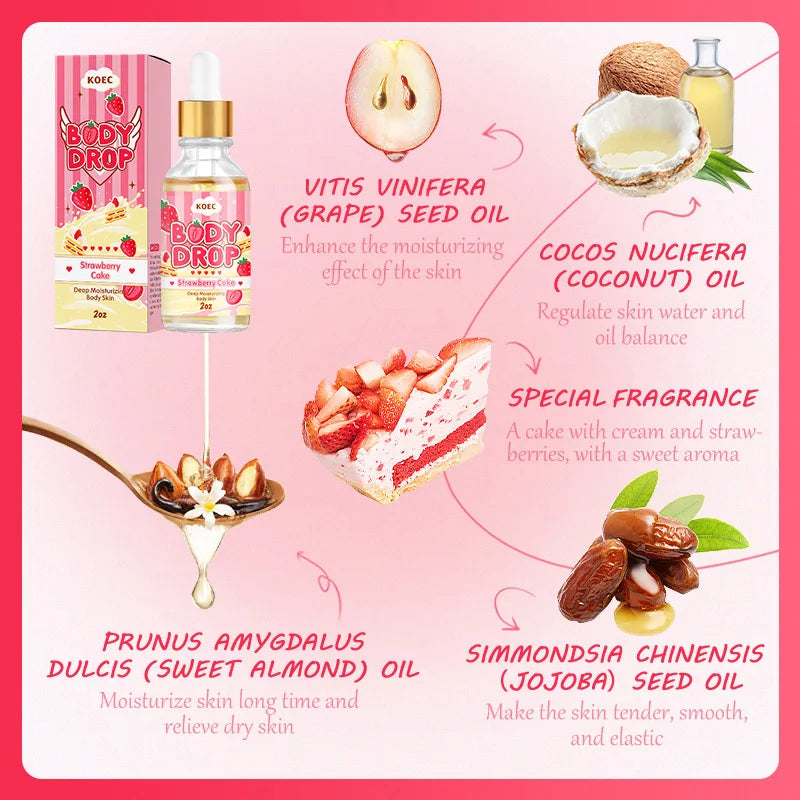 Strawberry Body Cream & Oil Set
