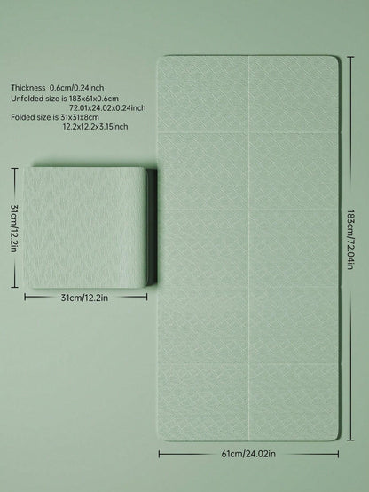 1Pc Pink Foldable Yoga Mat, Tpe Material, 183*61*0.6Cm, Easy to Carry, Suitable for Home Use