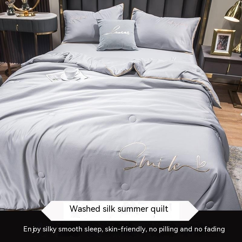 Ice Silk Summer Blanket Double Summer Air Conditioning Duvet Tencel Summer Duvet Washable Single Quit