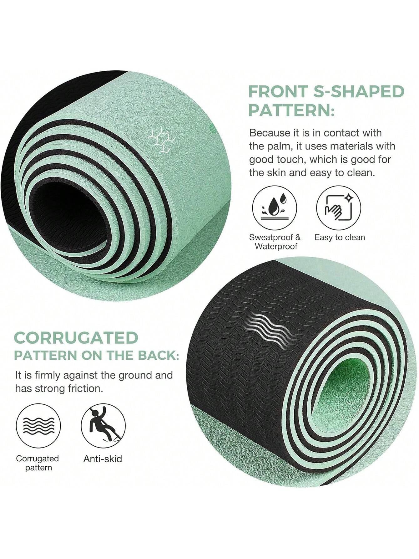 Twelve Constellation Design TPE Yoga Mat, Non-Slip, Pilates Fitness Mat, Anti-Tear, 0.6Cm Thick Women Yoga Mat, Suitable for Home Workout Exercise Mat with Strap