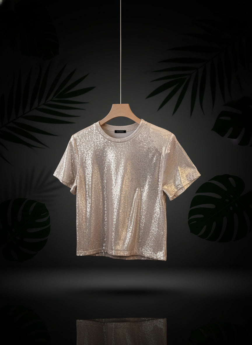 Milano Italy" Graphic T-Shirt - Sparkling Champagne Golden