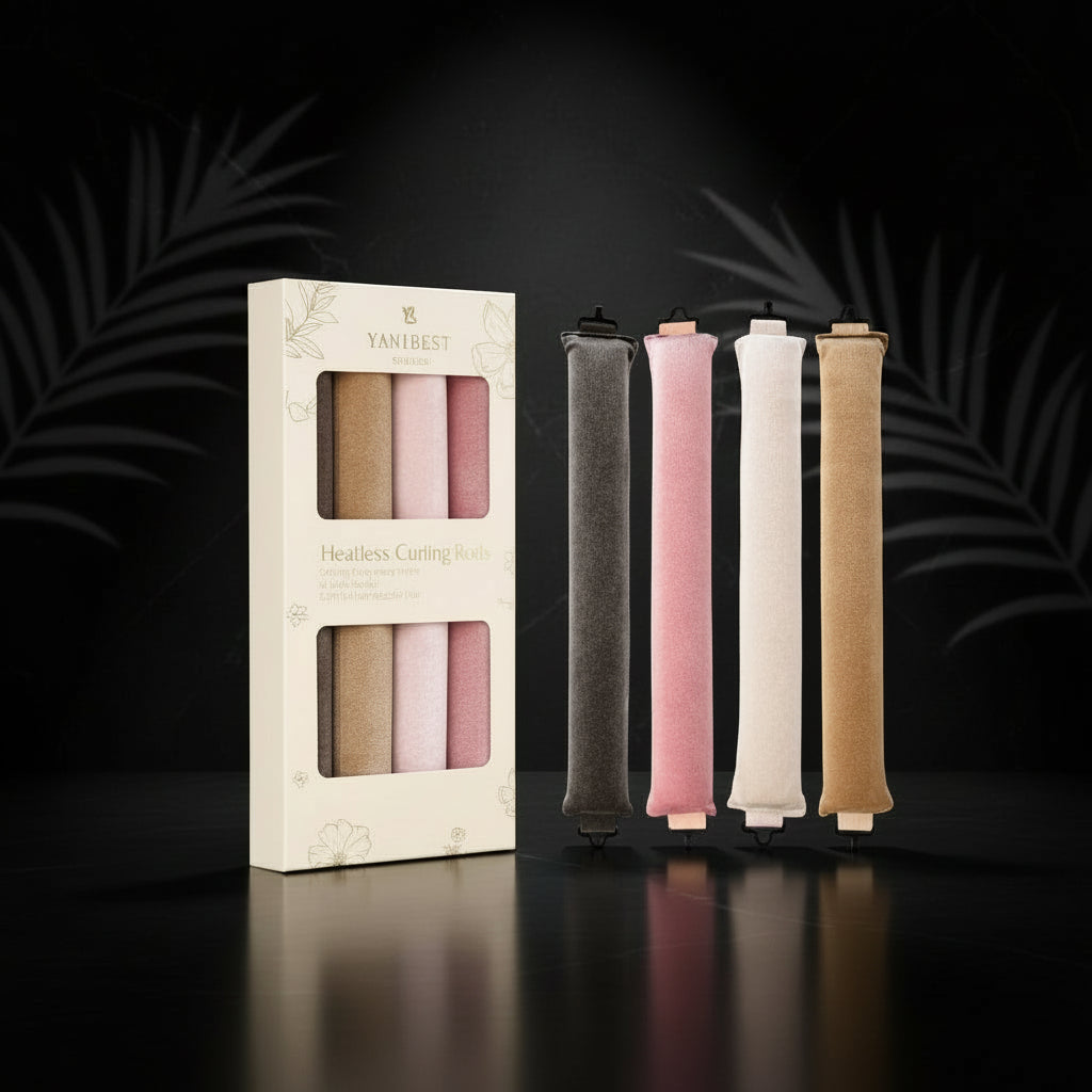 Heatless Hair Curler, Heatless Curls Overnight, No Heat Heatless Curling Rod Headband, Heatless Hair Curlers to Sleep In, 4PCS Rods with Hook for Most Hair Types