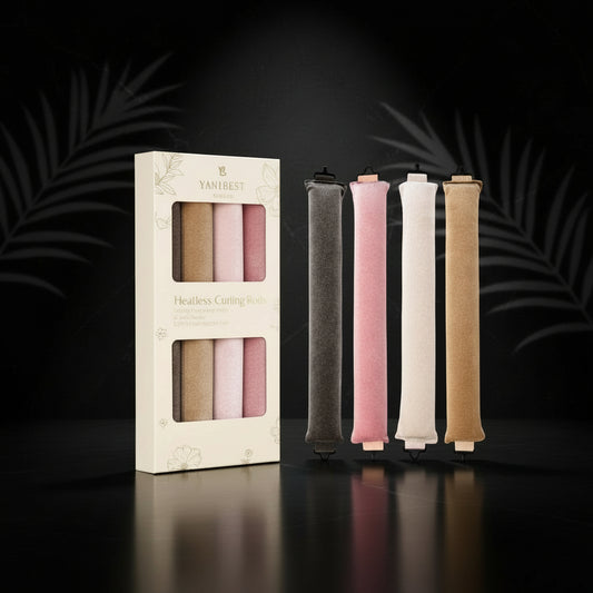 Heatless Hair Curler, Heatless Curls Overnight, No Heat Heatless Curling Rod Headband, Heatless Hair Curlers to Sleep In, 4PCS Rods with Hook for Most Hair Types