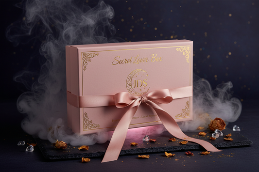
Create luxury/powder pink blush/gold / dark aesthetic JDS branding Mystery box: Secret Lover Box February 2026 Edition 🌙Lunar Mystery Box
