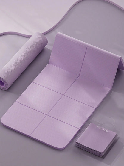 1Pc Pink Foldable Yoga Mat, Tpe Material, 183*61*0.6Cm, Easy to Carry, Suitable for Home Use