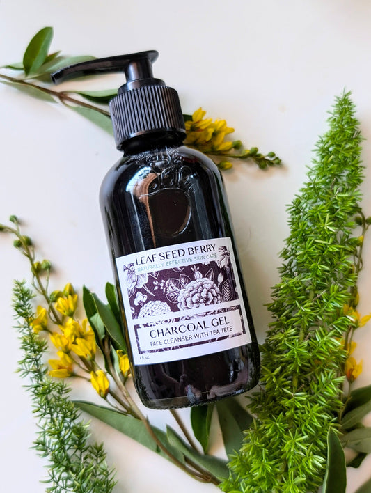 Charcoal Tea Tree Facial Cleanser, Natural Skincare, Men Skincare, Organic Skincare, Activate Charcoal Liquid Soap, Gift for Him, Self Care
