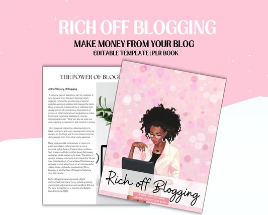 Rich of Blogging PLR Ebook, Done for You Ebook Template, Blogging Guide, Rich Girl Guide, White Label Business Planner, Rich Girl Guide
