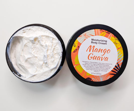 Mango Guava Whipped Body Cream, Body Lotion, Natural Body Cream, Organic Lotion, Natural Skincare, Body Butter, Fruity Lotion